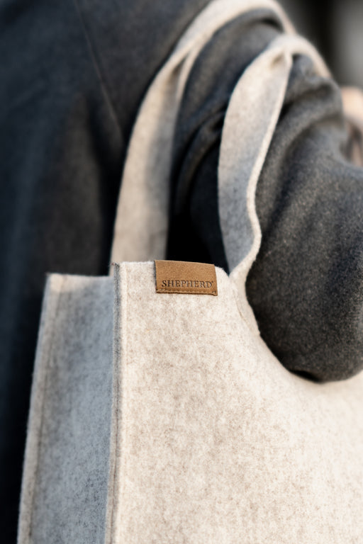 Shepherd of Sweden wool shopper tote bag in creme wool