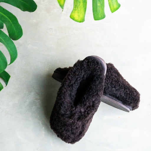 jenny dark brown sheepskin slip on slipper for women by shepherd of sweden