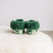 Back view of Westmorland Sheepskins Soft Soled Metallic Mint (green) foil Baby Sheepskin Boots with a green Sheepskin Cuff and laces.