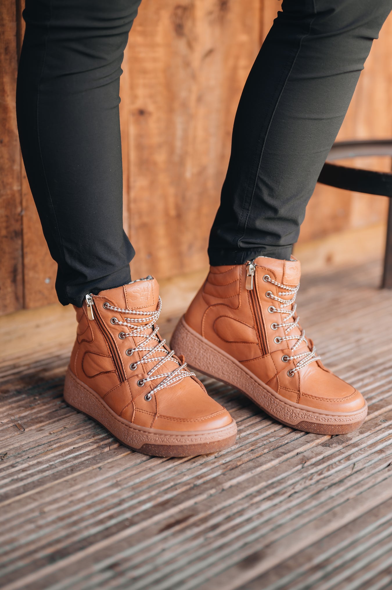 tan leather safestep boots