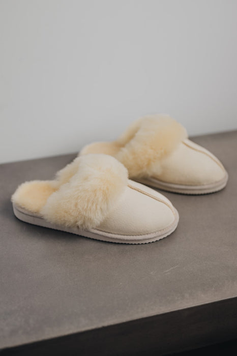 gwen eco slip on sheepskin slippers in eco for women with hard sole and cuff