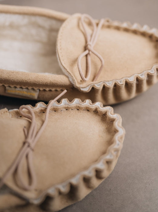 Men's Moccasin Slippers Wool Lined with Sole