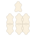 digital illustration to show the layout of skins in single, double and quad rugs