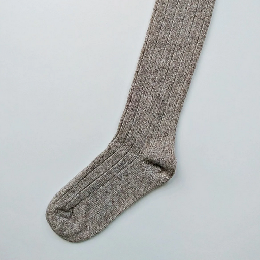 Anna Lungo Wool/Alpaca/Cotton/Hemp Long stone colour socks. Image shows length of socks..