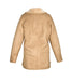 Back of Westmorland Sheepkin Women's Soft Light Brown duffle Coat, with collar.