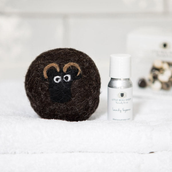 Black Welsh Mountain Wool Laundry Ball and Oil by Little Beau Sheep