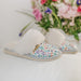 womens slip on sheepskin slippers with hard sole and cuff in summer meadow floral print