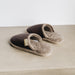 Walnut Brown colour of Huw Slip On Sheepskin Slippers. Back of slippers.