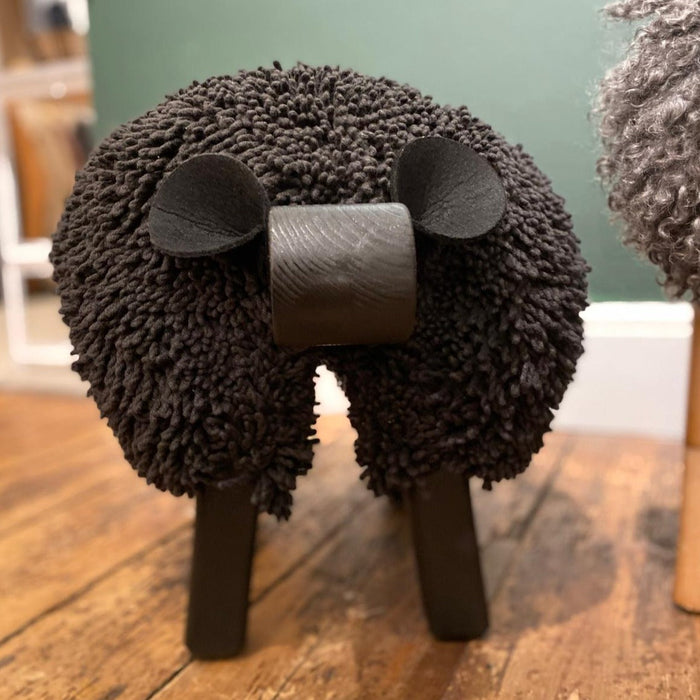 Black and Black Oak Ewemoo Sheep Shaped Footstool.