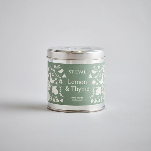 lemon and thyme summer collection tin candle by st eval