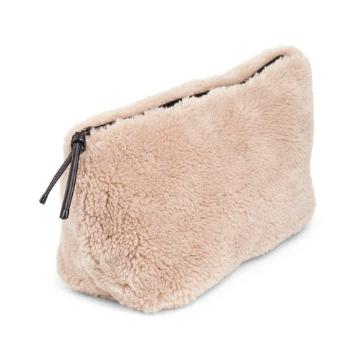Maxi Havanah Sheepskin Clutch Bag in Beige. A zippable Clutch Bag made from Sheepskin.