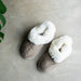 Favorite womens sheepskin slip on slippers from shepherd of sweden, edith in stone and white