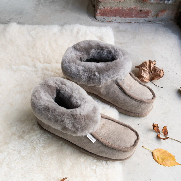 Sheepskins slippers from shepherd of sweden  in lena stone grey