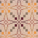 Fabric for Melin Tregwynt Vintage Star Woven Wool Cushion in Clay. A mixture of naturally warm colours including oatmeal, terracotta, yellow and maroon cushion with vintage star repeating pattern.