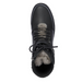 Top down view of Sheepskin shoe tongue and black leather boot from Emu Australia.